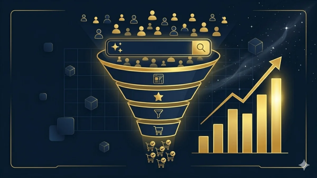 E-commerce conversion funnel with AI search